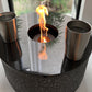 バイオエタノール暖炉と組み合わせられる、焚火台にもなる、本物の大理石ローテーブルまたは大理石サイドテーブル