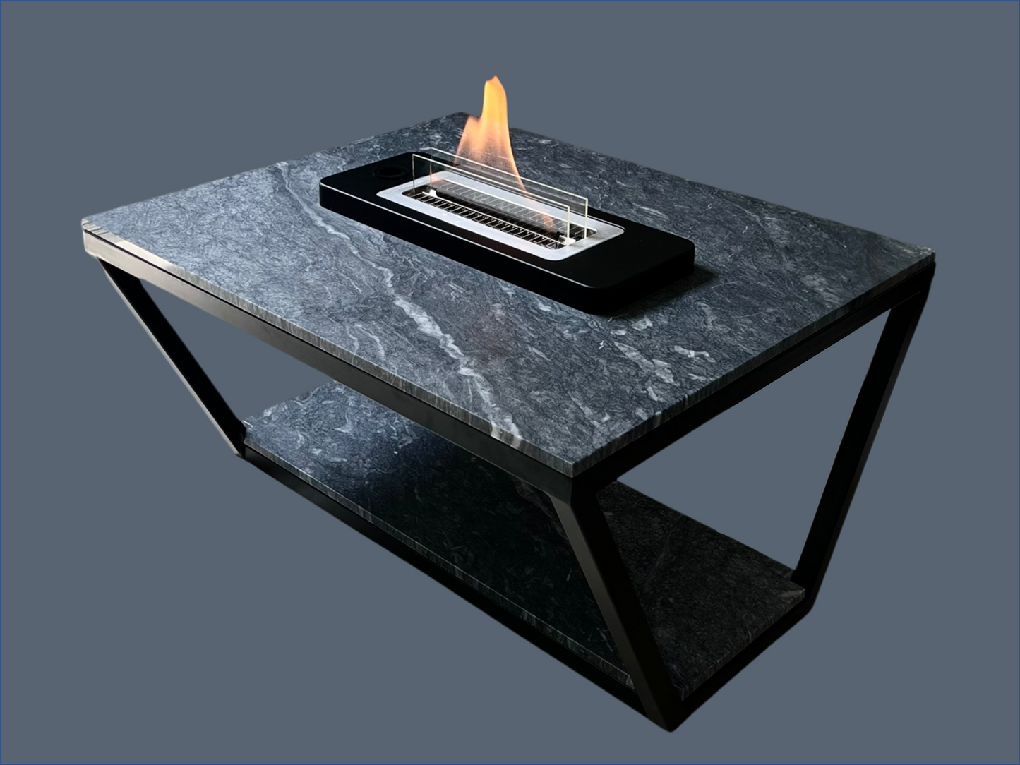 バイオエタノール暖炉と組み合わせられる、セミオーダーメイドの、本物の大理石ローテーブルまたは大理石センターテーブル